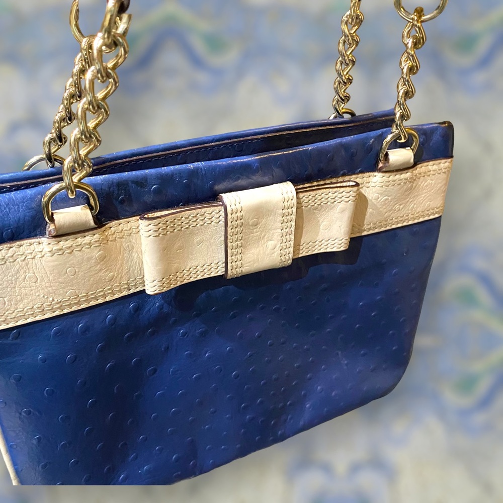 KATE SPADE FULL ZIP BOW 20-01-04 DARCY NAVY BLUE/IVORY PURSE